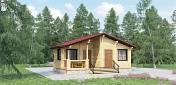 Дом Дом с парной из оцилиндрованного бревна <span></span> "ОЦБ 5" 5 на 10
