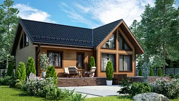 Дом Трехкомнатный каркасный дом в современном дизайне  <span></span> "Норг" 12.5 на 12