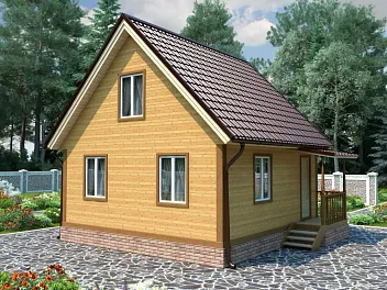 Дом Щитовой дом под ключ <span></span> "Очаг" 6 на 6