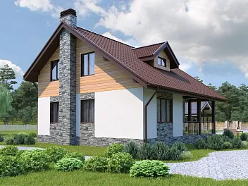 Дом Каркасный дом под ключ <span></span> "Тироль" 9 на 10