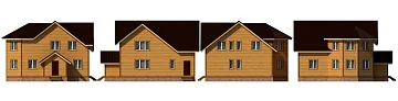 Дом Проект каркасной бани в два этажа <span></span> "Атлант" 11 на 12