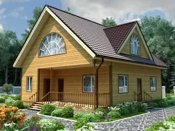 Дом Каркасный дом в 2 этажа с террасой Заветное 10 на 12