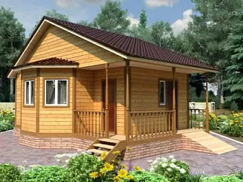  Баня из бруса с террасой <span></span> "Сандуны 2" 6 на 9