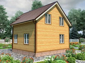 Дом Частный проект из бруса <span></span> "Ярославль" 7 на 8