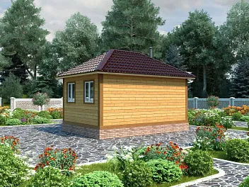Дом Баня из бревна <span></span> "Здравница" 5.5 на 6