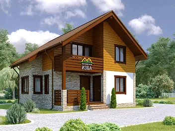 Дом Дачный каркасный дом <span></span> "Аскания" 8 на 10