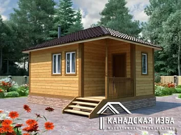  Брусовая баня с крыльцом <span></span> "Мойдодыр" 4 на 6