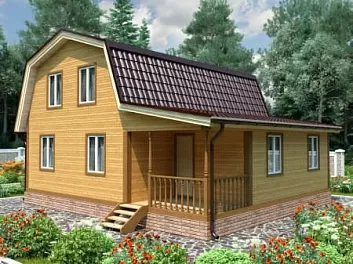 Дом Проект каркасного дома с крыльцом Дыменка 8 на 9