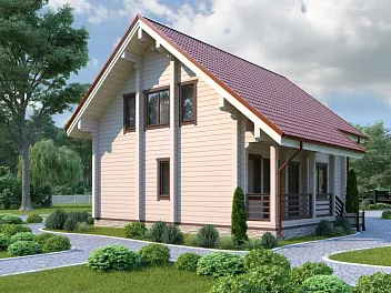 Дом Проект из клееного бруса <span></span> "Калининград" 9.5 на 9.4