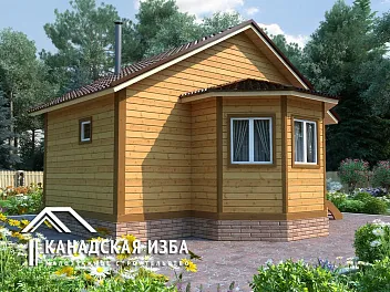 Дом Недорогая баня под ключ <span></span> "Сандуны" 6 на 7.5