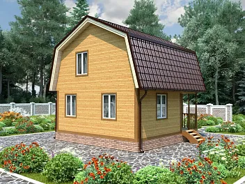 Дом Проект из бруса под усадку <span></span> "Ессей" 6 на 6