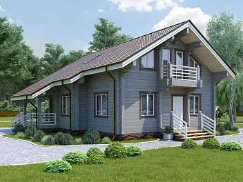 Дом Дом Шале с террасой <span></span> "Тайган" 12.1 на 13.8