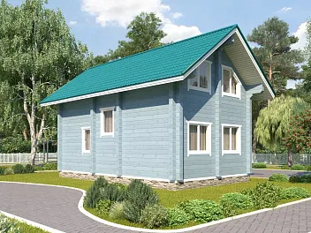 Дом Дом из бруса с планировкой <span></span> "Корвет" 6.8 на 9.2