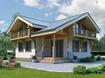 Дом Дом в стиле шале <span></span> "Белогорье" 10.7 на 10.5