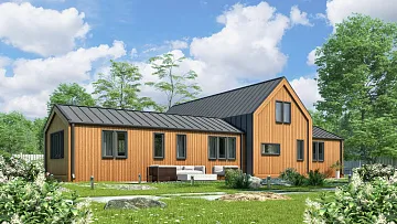 Дом Загородный проект каркасного дома с кукушкой  <span></span> "Барво" 12.7 на 18.5