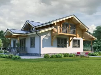 Дом Маленький дом шале <span></span> "Подмосковье" 17.2 на 18.8