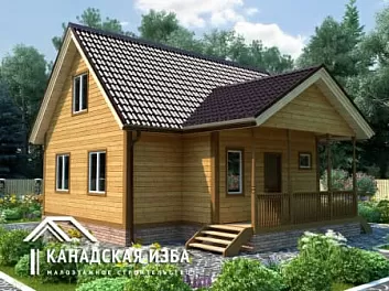 Дом Проект каркасного двухэтажного дома с крыльцом Барон 9 на 9