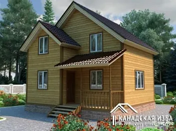 Дом Каркасный дом в 2 этажа с террасой Эдельвейс 7 на 7