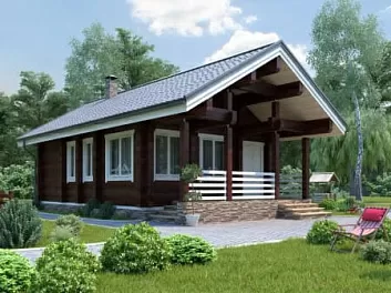 Дом Комбинированный проект из клееного бруса <span></span> "баня Амур" 6 на 10.7