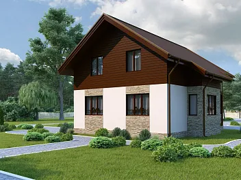 Дом Дачный каркасный дом <span></span> "Аскания" 8 на 10