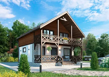 Дом Каркасный дом для проживания <span></span> "Подольск" 8 на 9