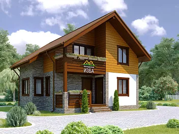 Дом Дачный каркасный дом <span></span> "Аскания" 8 на 10