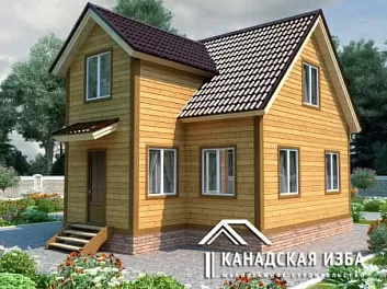 Дом Проект каркасного дома в 2 этажа Лукоморье 8 на 8