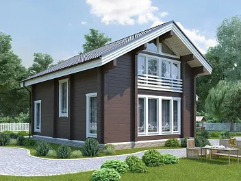 Дом Проект из клееного бруса <span></span> "Сочи" 8 на 9.9