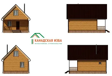 Дом Недорогой проект из бруса <span></span> "Петрович 6х9" 6 на 9