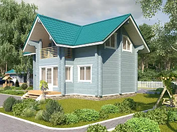 Дом Дом из бруса с планировкой <span></span> "Корвет" 6.8 на 9.2