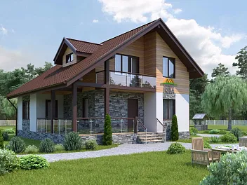 Дом Каркасный дом под ключ <span></span> "Тироль" 9 на 10