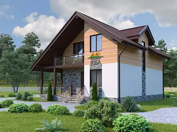 Дом Каркасный дом под ключ <span></span> "Тироль" 9 на 10