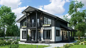 Дом Зимний каркасный дом  <span></span> "Борг" 11.5 на 11.5