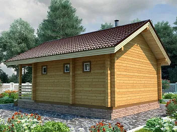 Дом Баня из бревна <span></span> "Люкс" 6 на 8