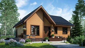 Дом Трехкомнатный каркасный дом в современном дизайне  <span></span> "Норг" 12.5 на 12