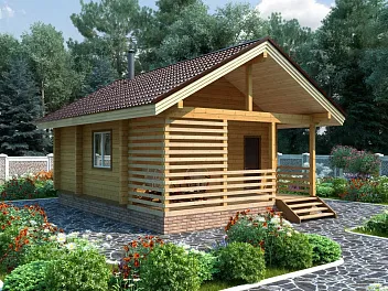 Дом Баня из бревна <span></span> "Люкс" 6 на 8