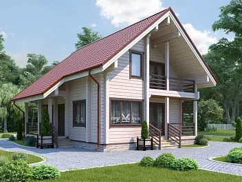 Дом Проект из клееного бруса <span></span> "Калининград" 9.5 на 9.4