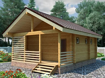 Дом Проект недорогой бани деревянной <span></span> "Люкс" 6 на 8