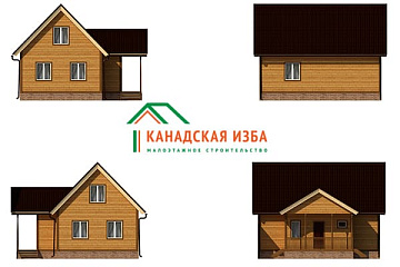 Дом Брусовый дом с крыльцом Барон 9 на 9