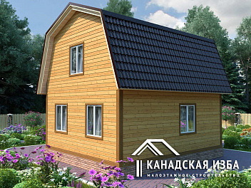 Дом Брусовый дом с мансардным этажом Дачник 7 на 8