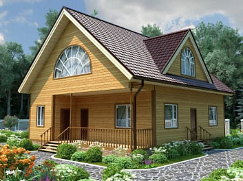 Дом Проект деревянный с мансардой  <span></span> "Заветное" 10 на 12