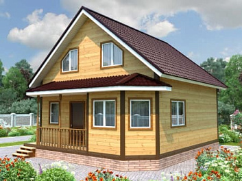 Дом Финский деревянный дом из бруса <span></span> "Выставочный" 7.5 на 7.5