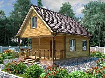Дом Одноэтажный деревянный дом <span></span> "Сказка" 6 на 8