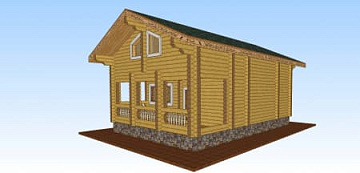 Дом Проект теплого дома из бревна <span></span> "ОЦБ 4" 7 на 10
