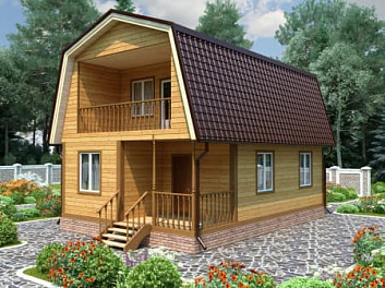 Дом Комфортный проект гостевого деревянного дома <span></span> "Саратов" 6 на 9