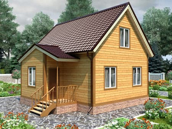 Дом Теплый деревянный проект <span></span> "Ситцевый" 7.5 на 8