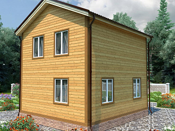 Дом Двухэтажный брусовый дом с крыльцом Иркутск 6 на 9
