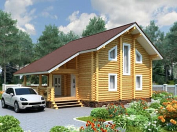 Дом Проект деревянного дома из бревна <span></span> "Дворянское гнездо" 11 на 8