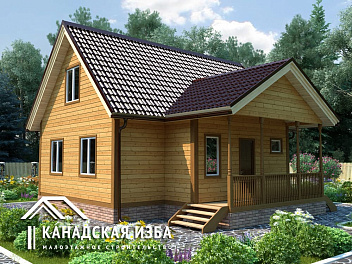 Дом Брусовый дом с крыльцом Барон 9 на 9