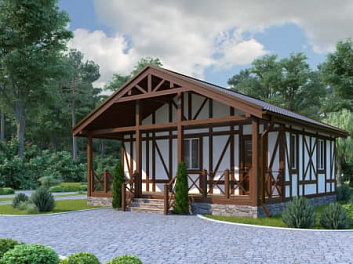 Дом Проект деревянного дома для дачи <span></span> "Австрийский" 8 на 8